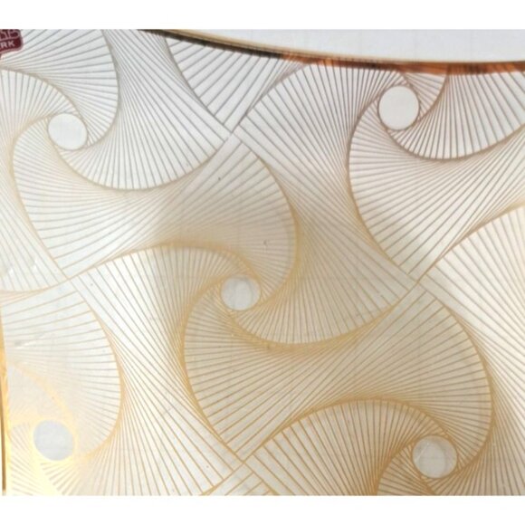 Swirl Candy Trinket Dish 22 C Gold Paint Denmark Mid Century Modern Minimalist - Picture 6 of 6